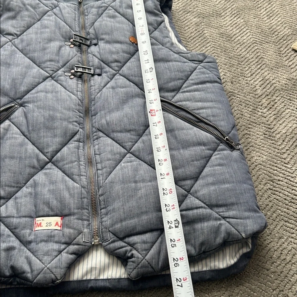 Marshall Artist Quilted Gilet Vest Blue Cotton Zip Men’s L